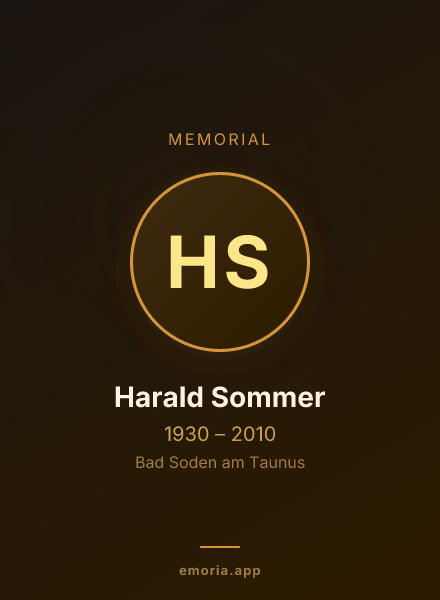 Memorial portrait of Harald Sommer