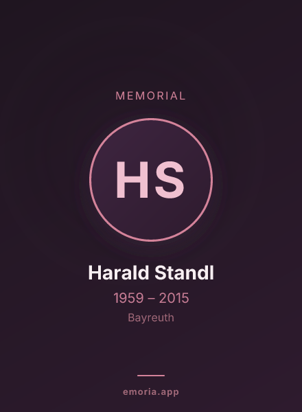 Memorial portrait of Harald Standl