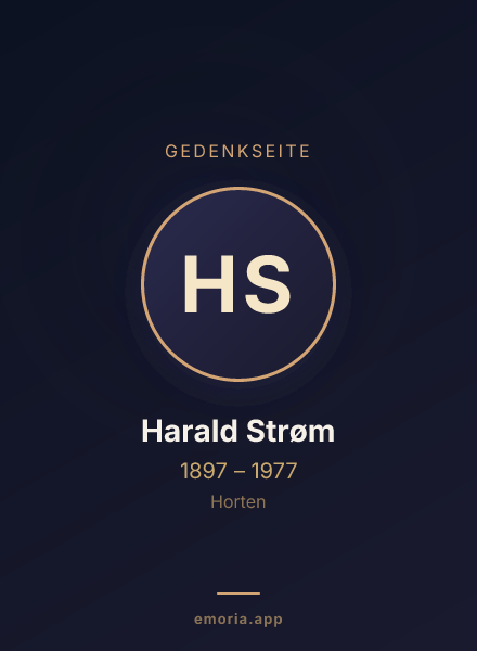 Gedenkportrait von Harald Strøm