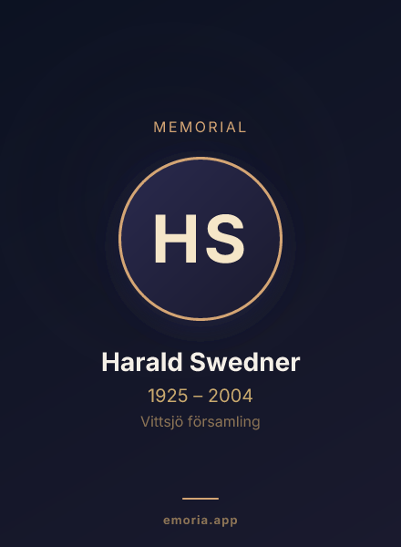 Memorial portrait of Harald Swedner