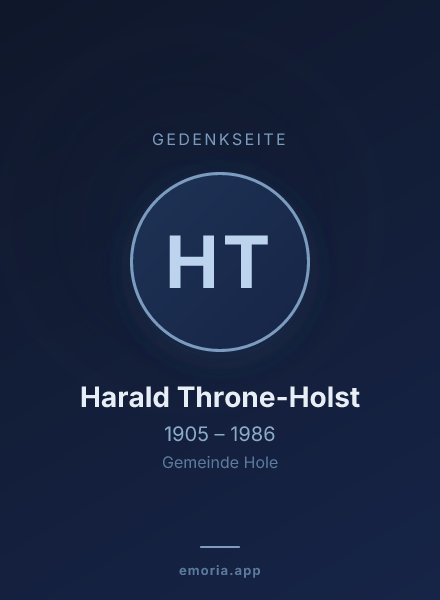 Gedenkportrait von Harald Throne-Holst