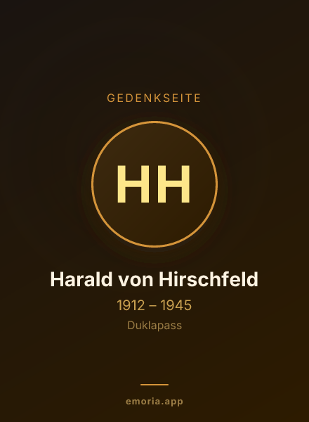 Gedenkportrait von Harald von Hirschfeld