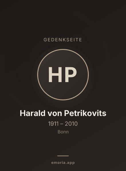 Gedenkportrait von Harald von Petrikovits