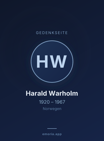 Gedenkportrait von Harald Warholm