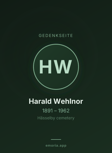 Gedenkportrait von Harald Wehlnor