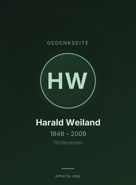 Gedenkportrait von Harald Weiland