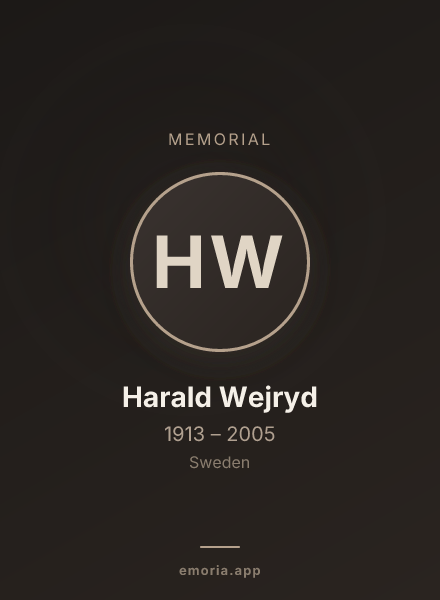 Memorial portrait of Harald Wejryd