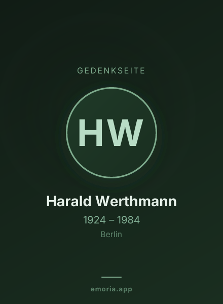 Gedenkportrait von Harald Werthmann
