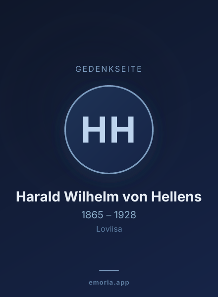 Gedenkportrait von Harald Wilhelm von Hellens