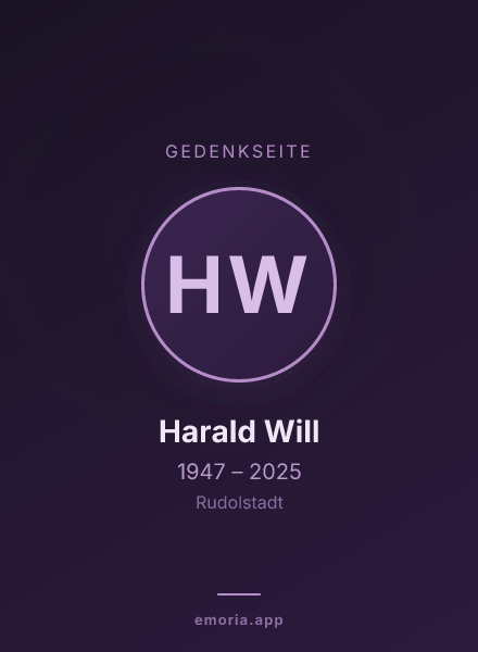 Gedenkportrait von Harald Will