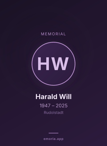 Memorial portrait of Harald Will