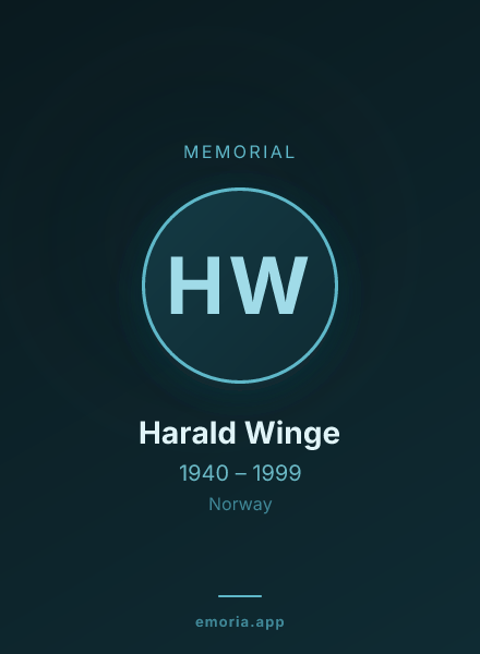 Memorial portrait of Harald Winge