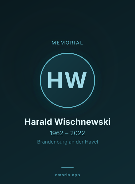 Memorial portrait of Harald Wischnewski