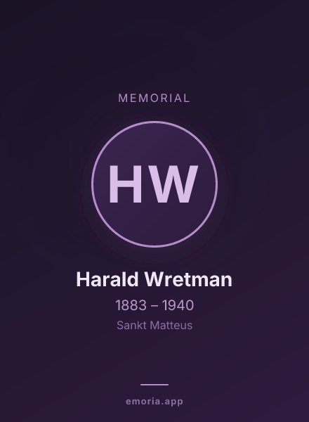 Memorial portrait of Harald Wretman