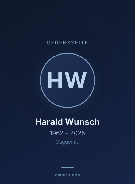Gedenkportrait von Harald Wunsch