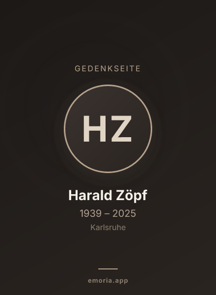 Gedenkportrait von Harald Zöpf