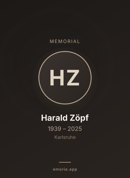 Memorial portrait of Harald Zöpf