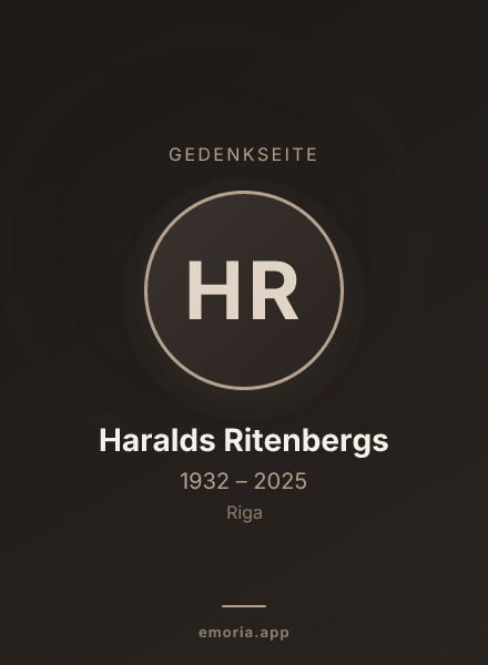 Gedenkportrait von Haralds Ritenbergs