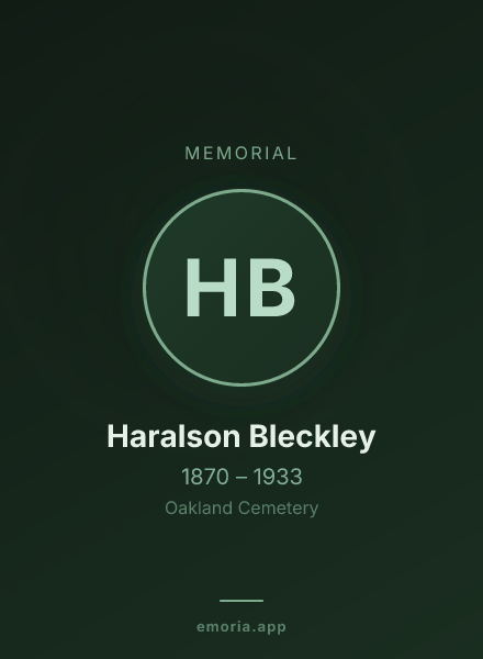 Memorial portrait of Haralson Bleckley