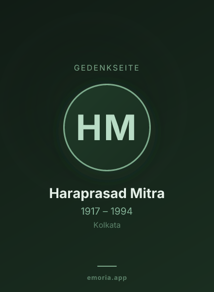 Gedenkportrait von Haraprasad Mitra