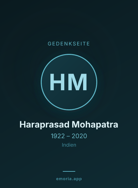 Gedenkportrait von Haraprasad Mohapatra