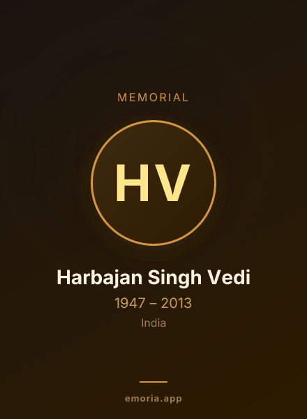 Memorial portrait of Harbajan Singh Vedi