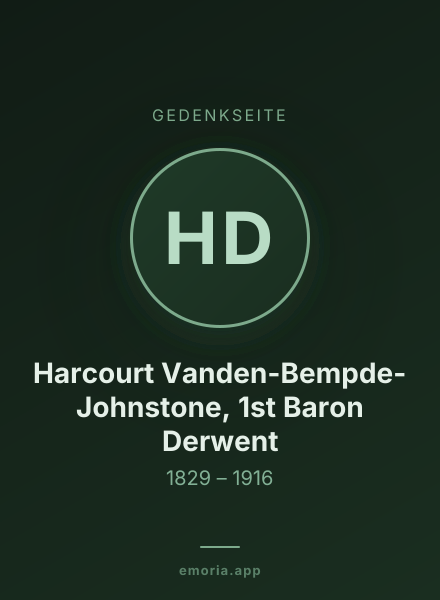 Gedenkportrait von Harcourt Vanden-Bempde-Johnstone, 1st Baron Derwent