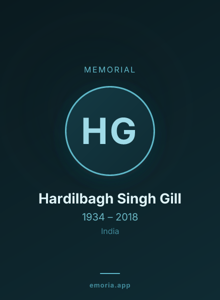 Memorial portrait of Hardilbagh Singh Gill