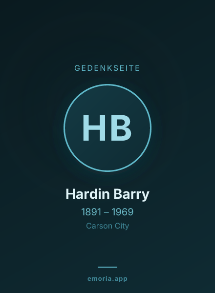Gedenkportrait von Hardin Barry