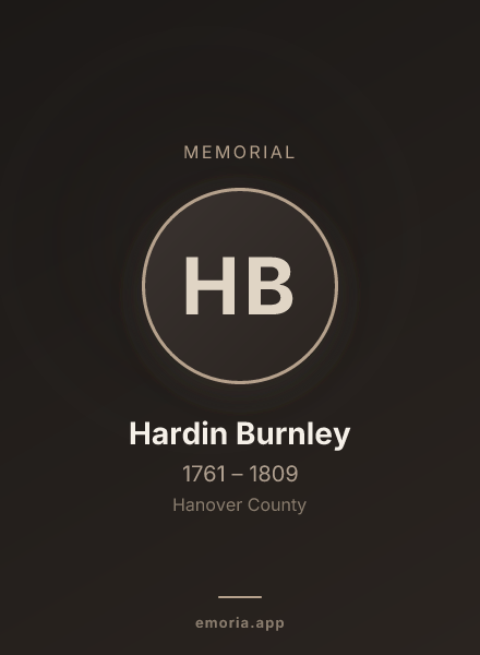 Memorial portrait of Hardin Burnley