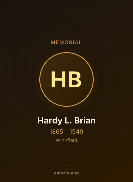 Memorial portrait of Hardy L. Brian