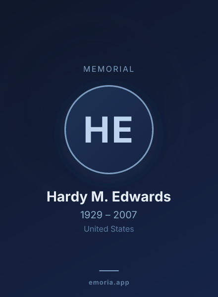 Memorial portrait of Hardy M. Edwards