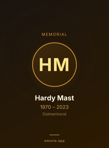 Memorial portrait of Hardy Mast