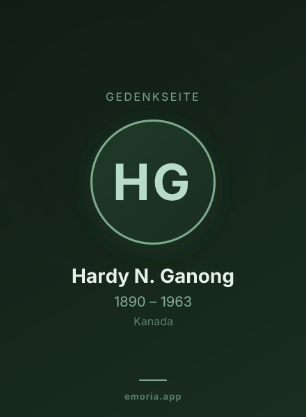Gedenkportrait von Hardy N. Ganong