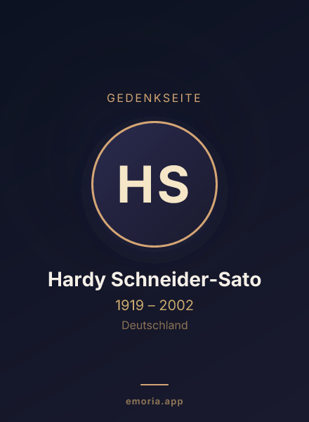 Gedenkportrait von Hardy Schneider-Sato