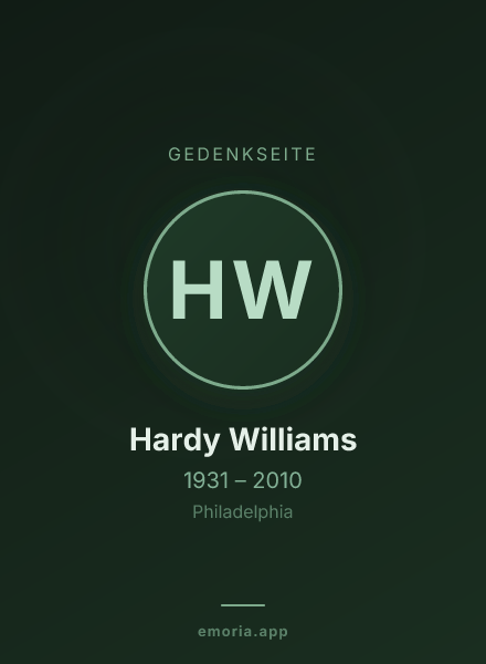 Gedenkportrait von Hardy Williams