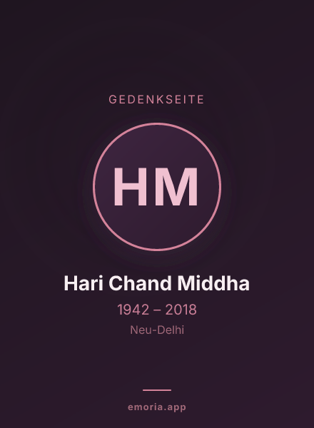 Gedenkportrait von Hari Chand Middha