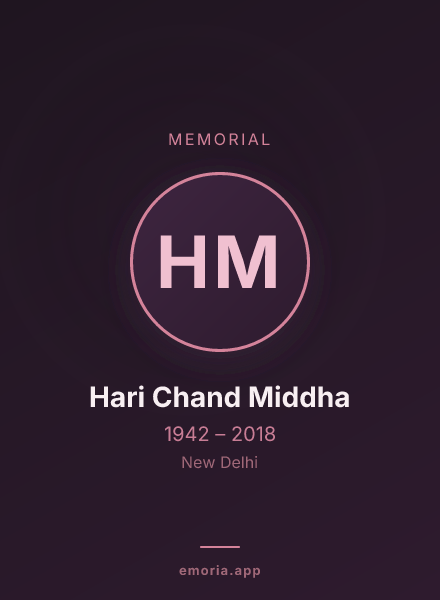 Memorial portrait of Hari Chand Middha