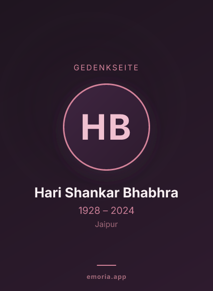Gedenkportrait von Hari Shankar Bhabhra