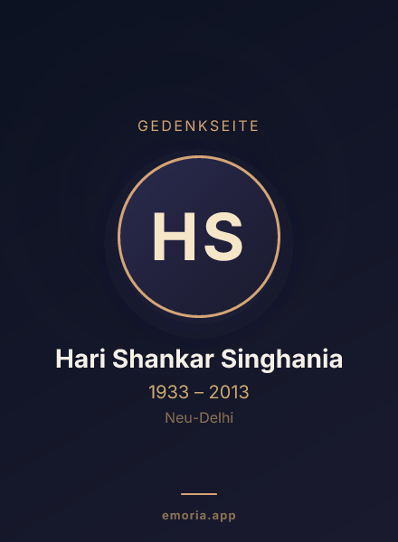 Gedenkportrait von Hari Shankar Singhania