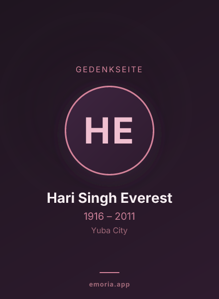 Gedenkportrait von Hari Singh Everest
