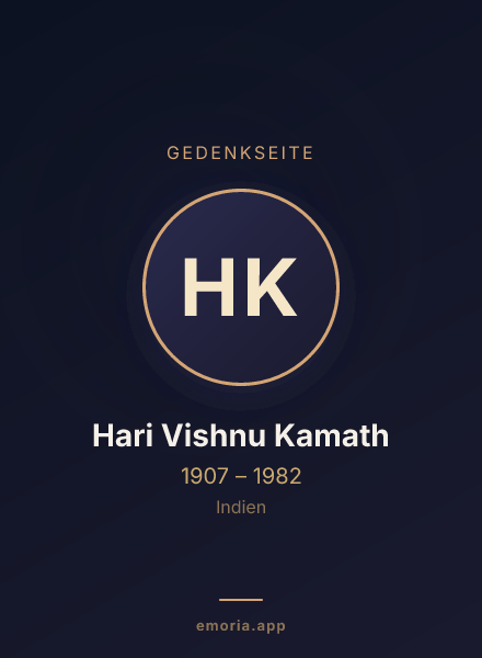Gedenkportrait von Hari Vishnu Kamath