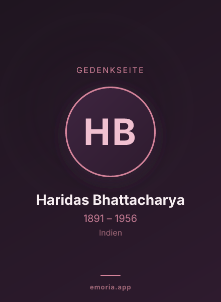 Gedenkportrait von Haridas Bhattacharya