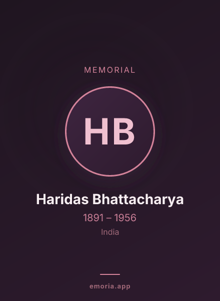 Memorial portrait of Haridas Bhattacharya