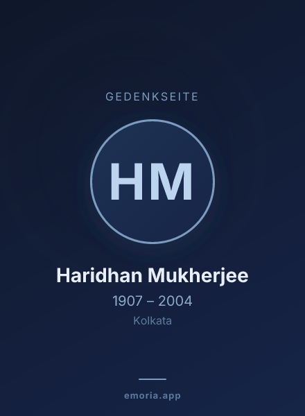 Gedenkportrait von Haridhan Mukherjee