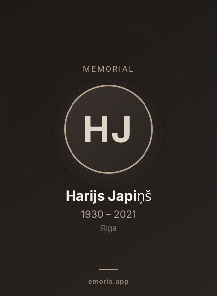 Memorial portrait of Harijs Japiņš