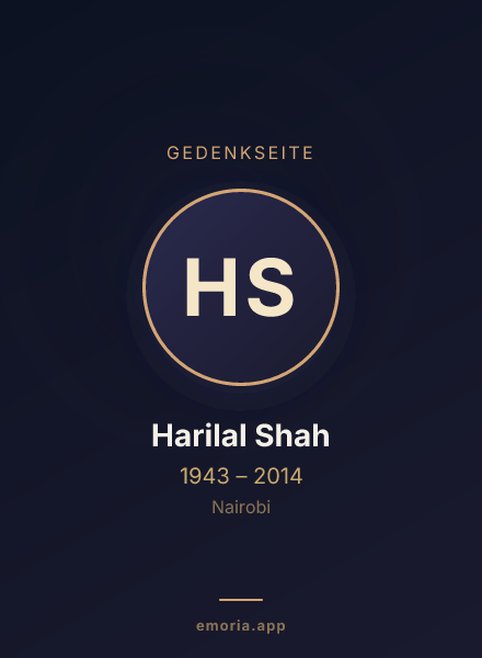 Gedenkportrait von Harilal Shah