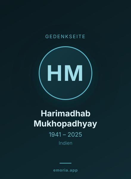 Gedenkportrait von Harimadhab Mukhopadhyay