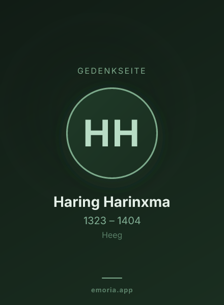 Gedenkportrait von Haring Harinxma