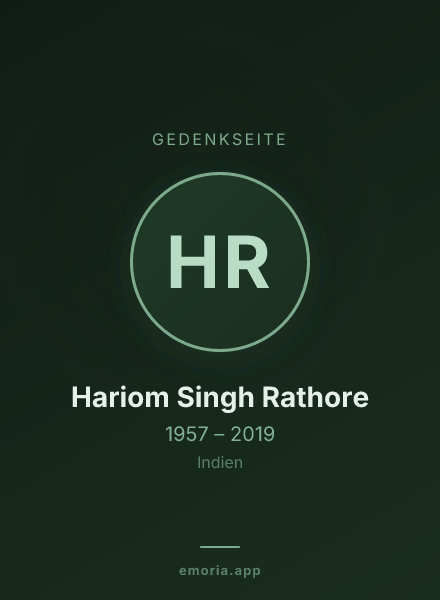 Gedenkportrait von Hariom Singh Rathore